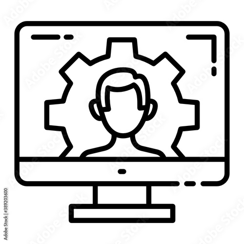 Software Maintenance Technician Concept, Network Hardware Expert Vector Icon Design, Cloud computing and Internet hosting services Symbol on White background 