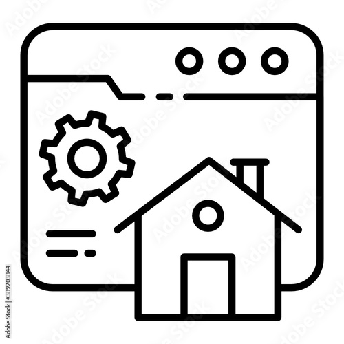 Home Page Setting Concept, Browse Configuration Vector Icon Design, Cloud computing and Internet hosting services Symbol on White background 