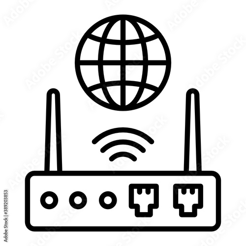 Smart Network Switch Concept, Wifi Datacenter Access point Vector Icon Design, Cloud computing and hosting company Symbol on White background 