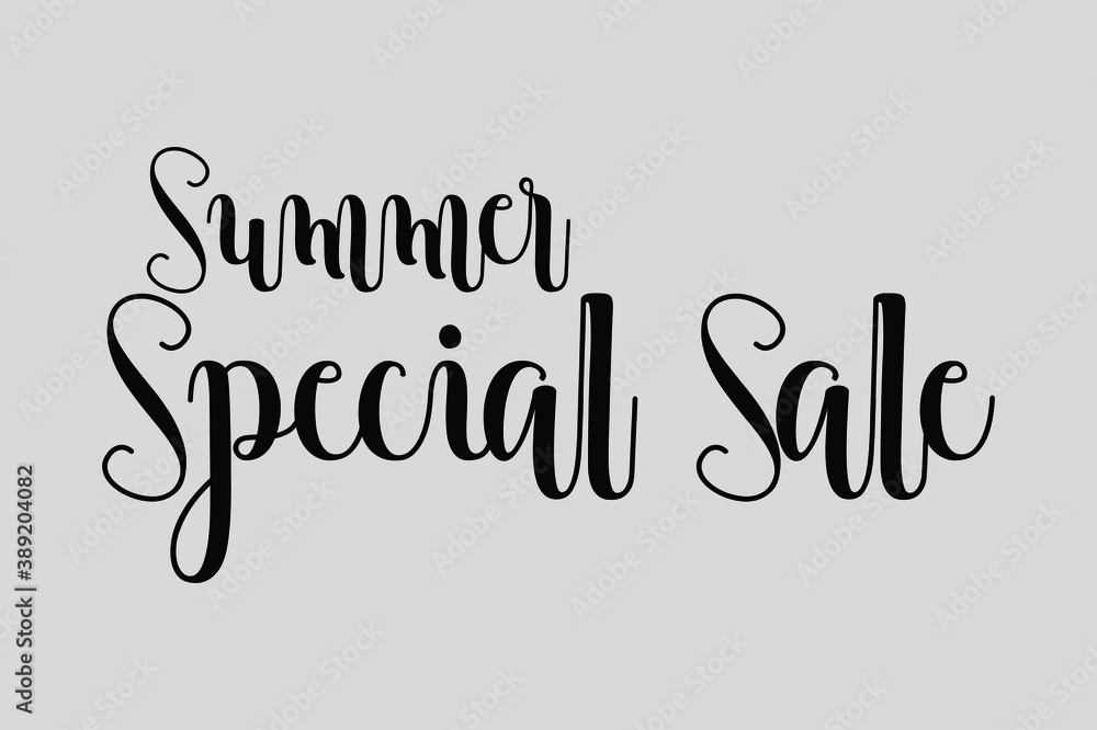 Summer Special Sale Calligraphy Black Color Text On Light Grey Background Summer Special Sale Calligraphy Black Color Text On Light Grey Background