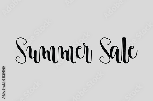 Summer Sale Calligraphy Black Color Text On Light Grey Background