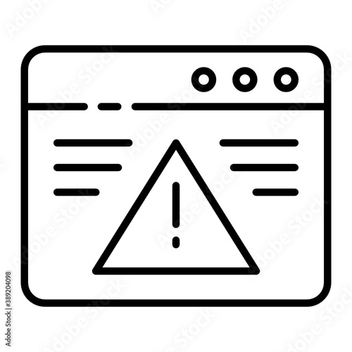 webpage error concept, Browser with Exclamation marks Vector Icon Design, Cloud computing and Internet hosting services Symbol on White background 
