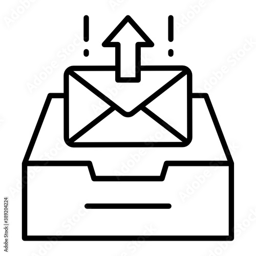 Send All Interface, outgoing mail Server vector Glyph icon design, Cloud computing and Web hosting services Symbol on White background,Outbox Concept