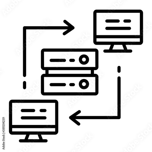 Peer to Peer network Concept, Local Area Network Vector Icon Design, VPN Sign, Cloud computing and Internet hosting services Symbol on White background 