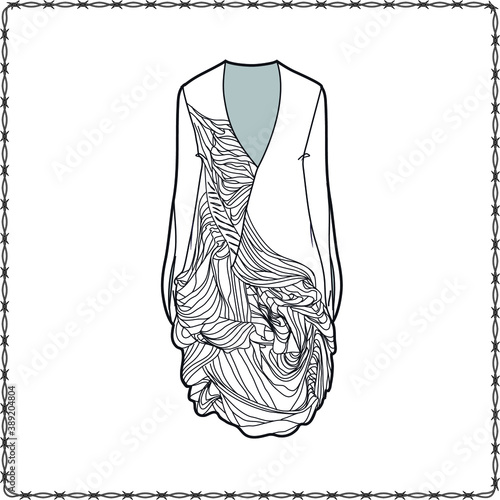 women dress editable fashion flat sketch for creating new designs mockup