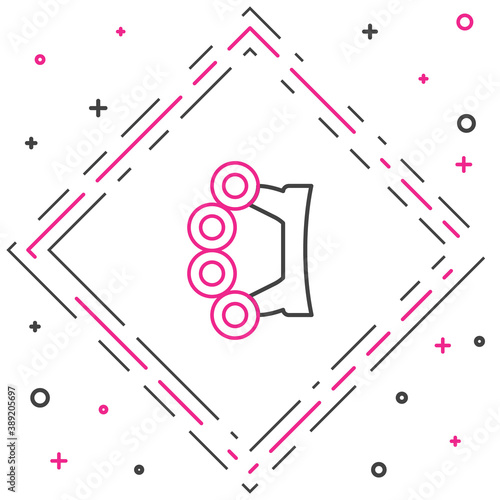 Line Brass knuckles icon isolated on white background. Colorful outline concept. Vector.
