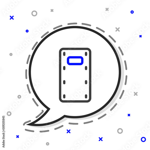 Line Military assault shield icon isolated on white background. Colorful outline concept. Vector.