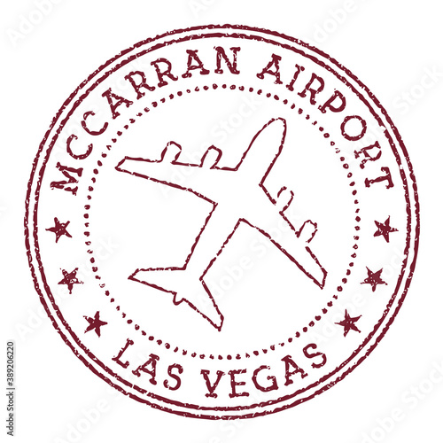 McCarran Airport Las Vegas stamp. Airport of Las Vegas round logo. Vector illustration.