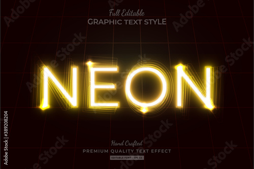 Neon Yellow Editable Text Effect