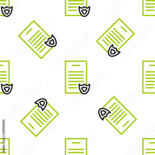 Line Firearms license certificate icon isolated seamless pattern on white background. Weapon permit. Vector.