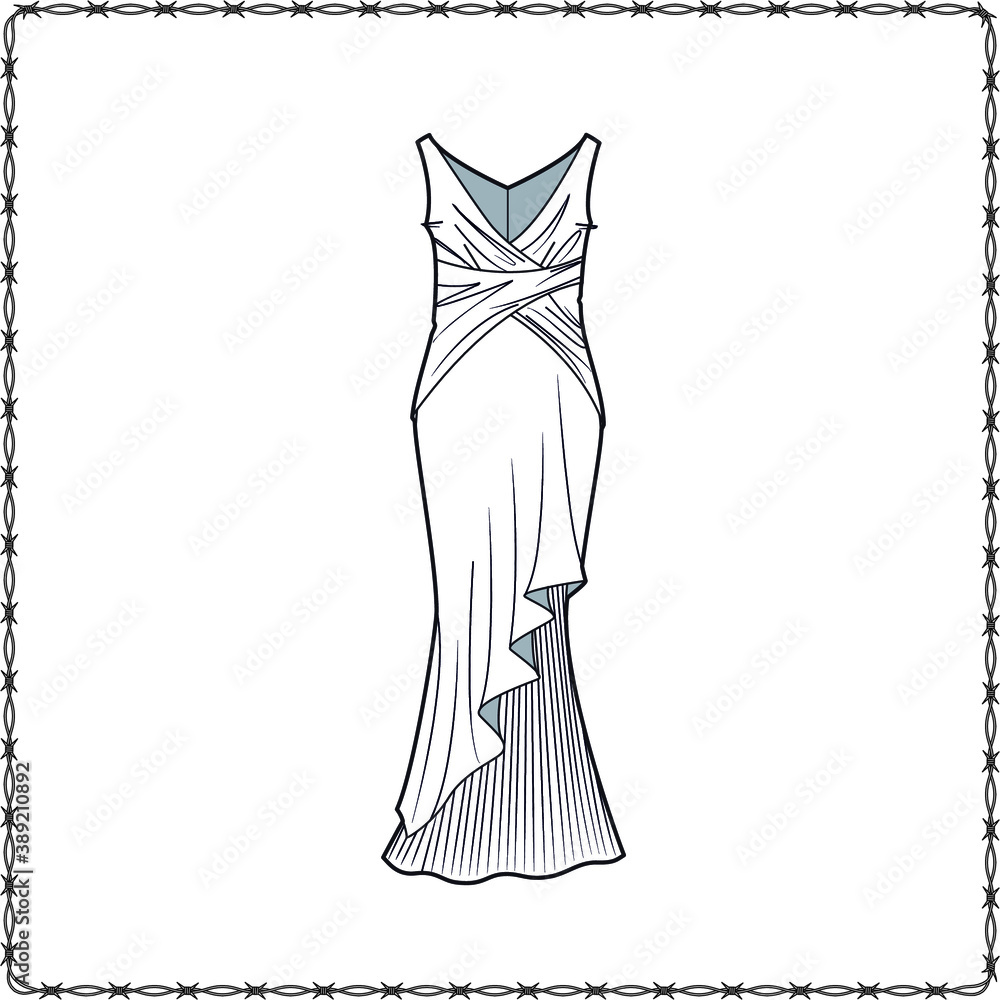 women dress editable fashion flat sketch for creating new designs mockup women dress editable fashion flat sketch for creating new designs mockup