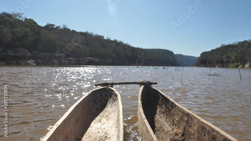 POV From Double Pirogue on the Manambolo River, Tsingy, Madagascar pt1 photo