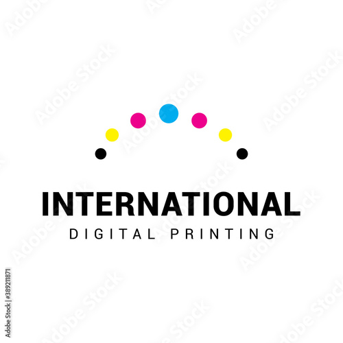 Digital print logo icon vector template.