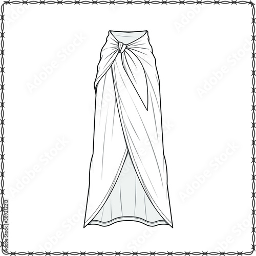 skirts dress editable fashion flat sketch for creating new designs mockup