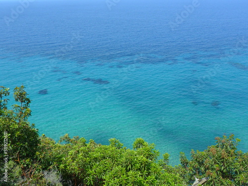 The turquoise ocean and paradise beaches of the greek island of Samos in the Aegean Sea, Greece