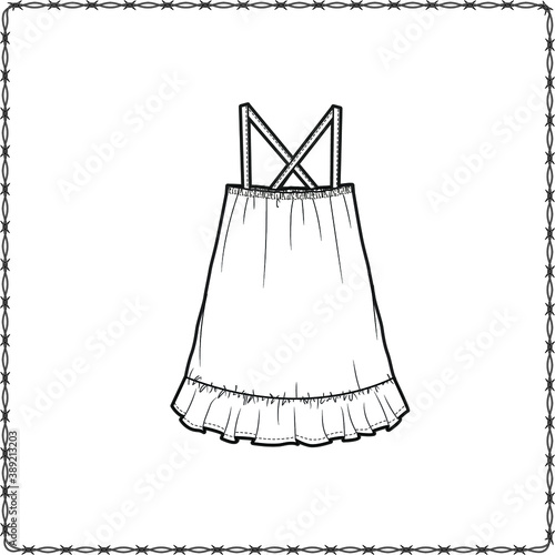 skirts dress editable fashion flat sketch for creating new designs mockup