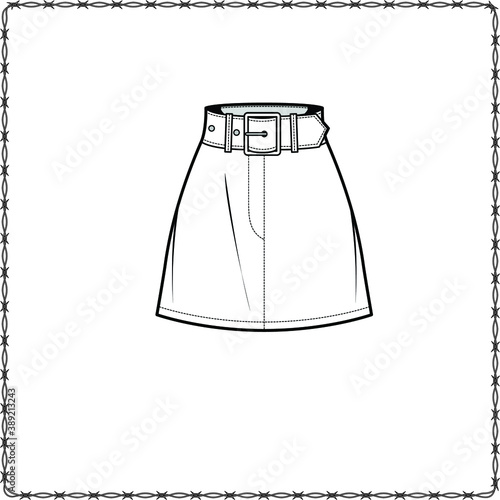skirts dress editable fashion flat sketch for creating new designs mockup