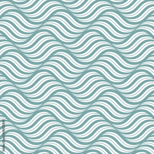 Seamless pattern with geometric waves. Endless stylish texture. Ripple monochrome background. Pattern is clean for fabric, wallpaper, printing. Pattern is on swatches panel.