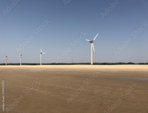 wind turbine on the beach