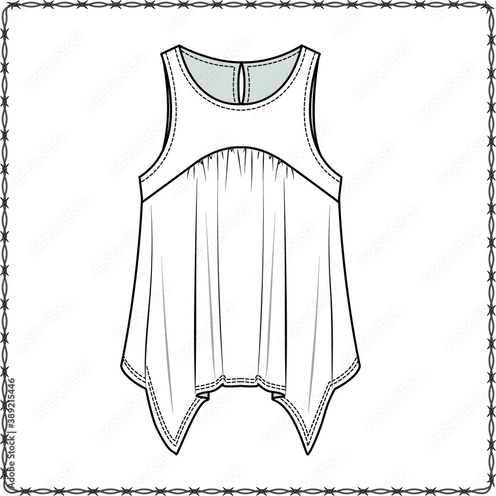women dress editable fashion flat sketch for creating new designs ...