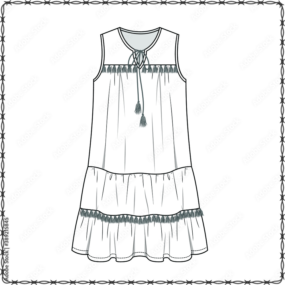 women dress editable fashion flat sketch for creating new designs ...