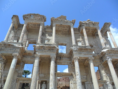 The colorful nature and old historical archeological sites of the Greek island of Samos in the Aegean Sea, Greece