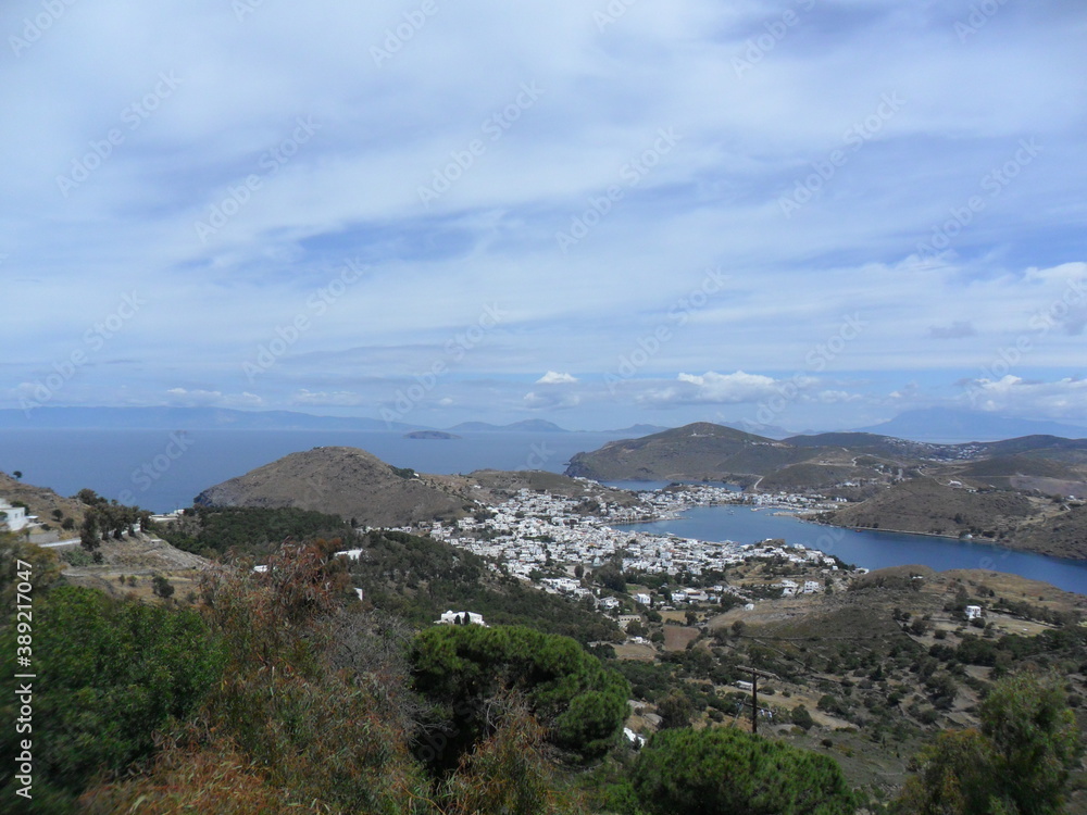 Hiking in the beautiful mountains and valleys of the greek island of Samos in the Aegean Sea, Greece