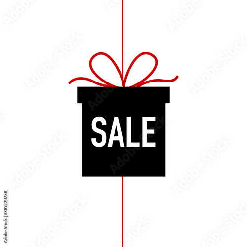 gift box with sale text icon