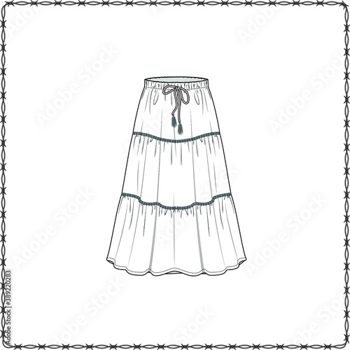women dress editable fashion flat sketch for creating new designs mockup