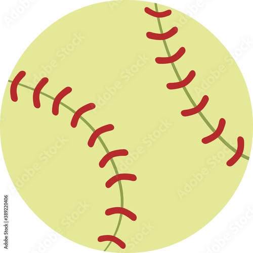 Vector emoticon illustration of a softball