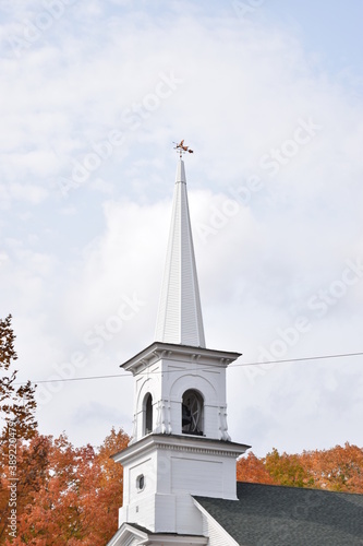 Maine Church In Autumn