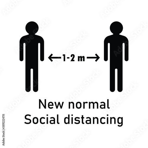 People in social distancing vector