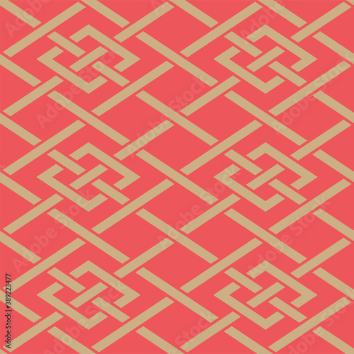 Seamless winter holidays geometric pattern. Merry Christmas and Happy New Year red collection. Modern elegant wallpaper. Vector illustration.