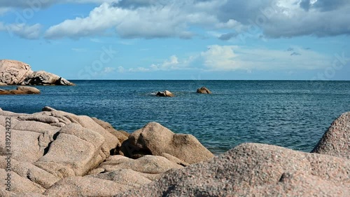 Beach scene on Sardinia in autumn.