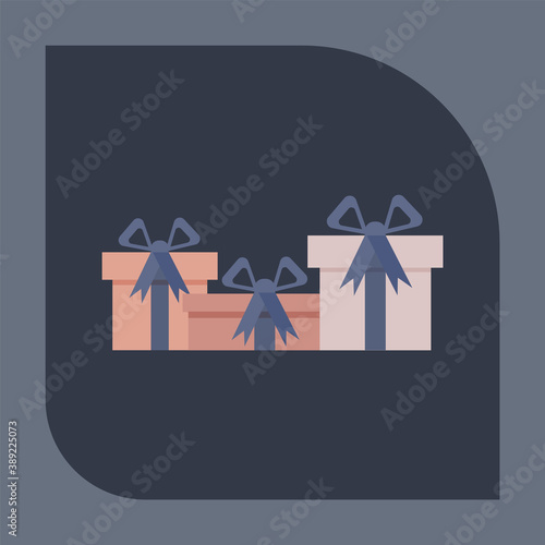 Vector icon with group of the different  gift boxes.  Pictogram.  Concept of mobile ordering
