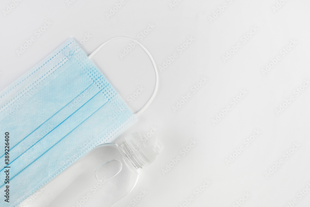 Surgical mask and antiseptic hand gel