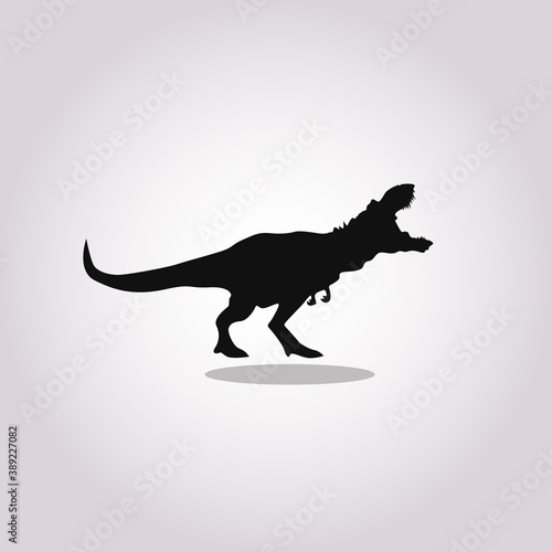 Trex dinosaur black silhouette icon vector. Tyrannosaurus rex vector. Trex black silhouette icon vector. Dinosaur icon isolated on a white background