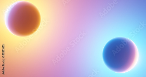 Render with two spheres of opposite color