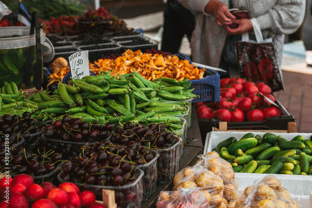 summer vegetables at the market in Tallinn, Estonia