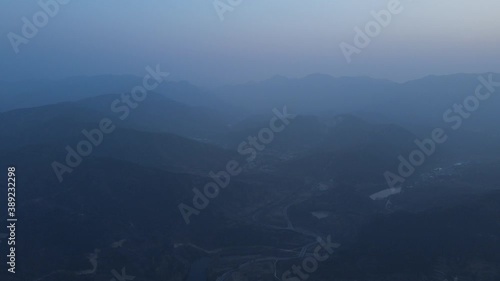 Aerial photography of Jinan Taishan Mountains photo