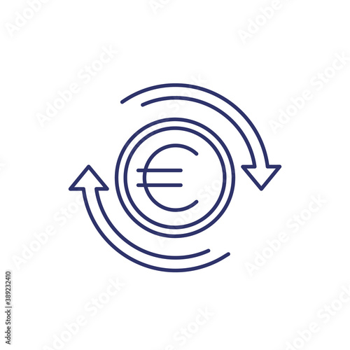 Euro exchange, money and finance line icon