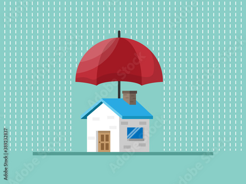 home protection with red umbrella