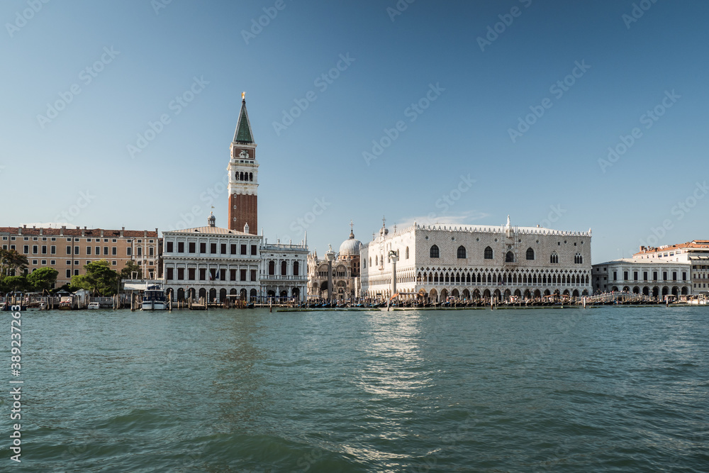 San Marco square and Doge palace in Venice, Italy at the seaside