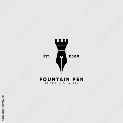 vintage fountain pen logo vector illustration design