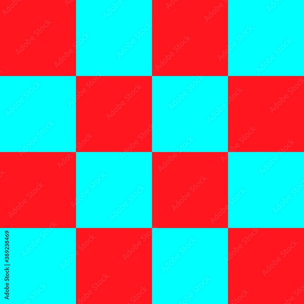 Simple Red Blue Square Cube Square Grid Pattern Background.