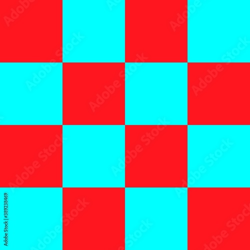 Simple Red Blue Square Cube Square Grid Pattern Background.