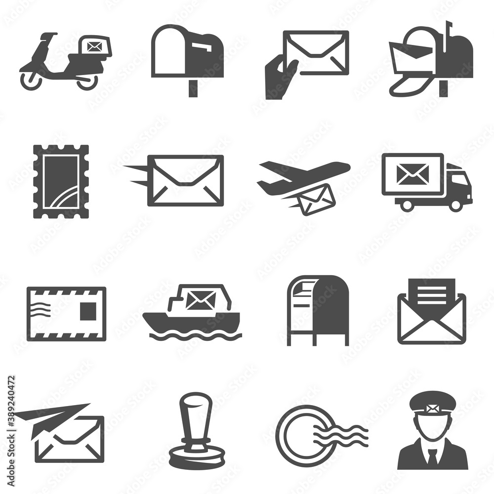 Post service set, delivery business and mail Post service set, delivery business and mail