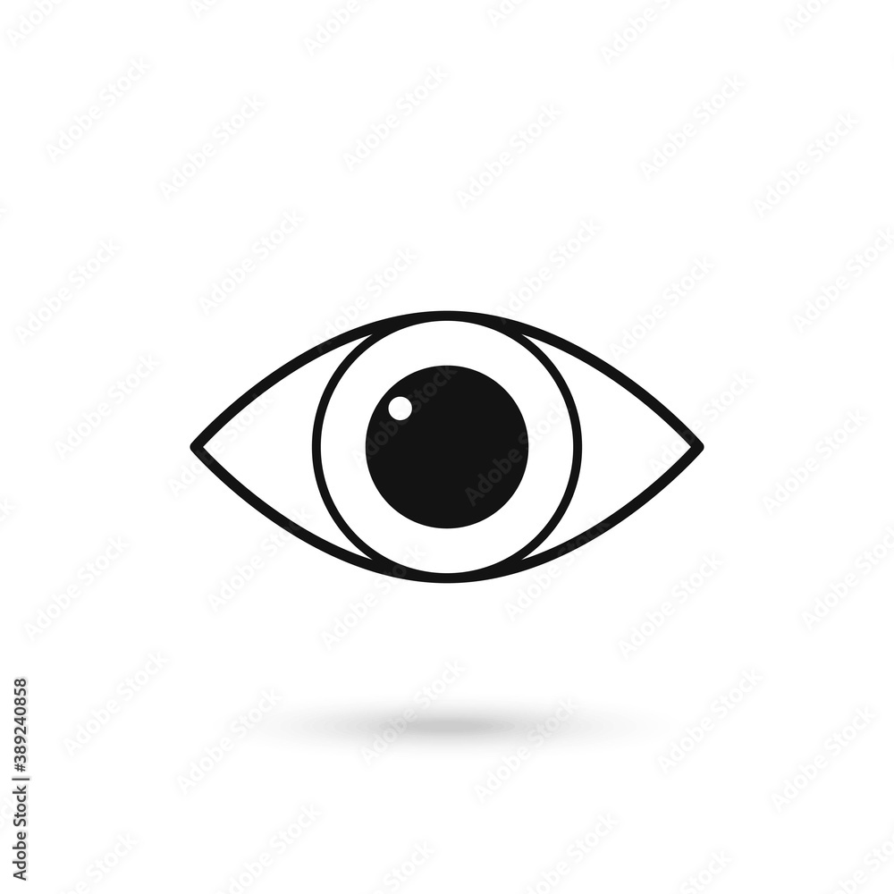 Simple eye icon vector. Eyesight pictogram in flat style. Simple eye icon vector. Eyesight pictogram in flat style.