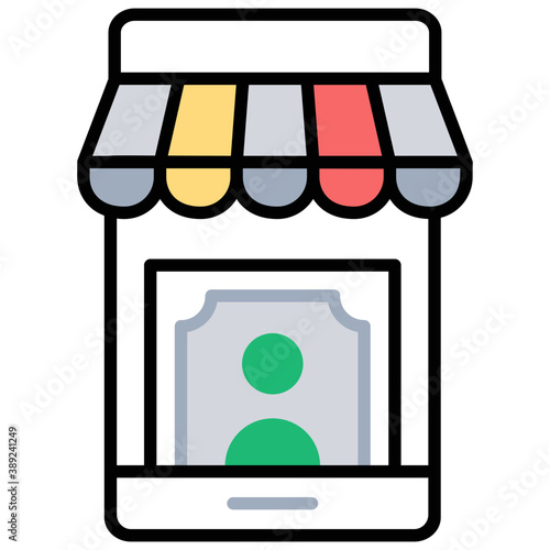 
Line icon mobile marketing, query counter
