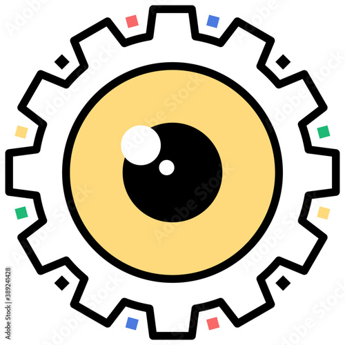 
Line icon vision, keeping an eye 
